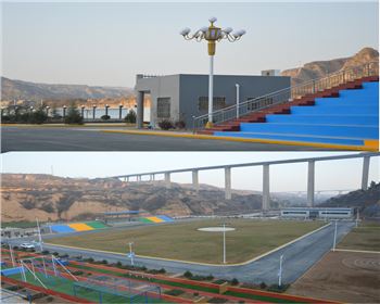 湖北廣場高桿燈、中華燈-湖北渭南合陽特警訓練基地廣場照明